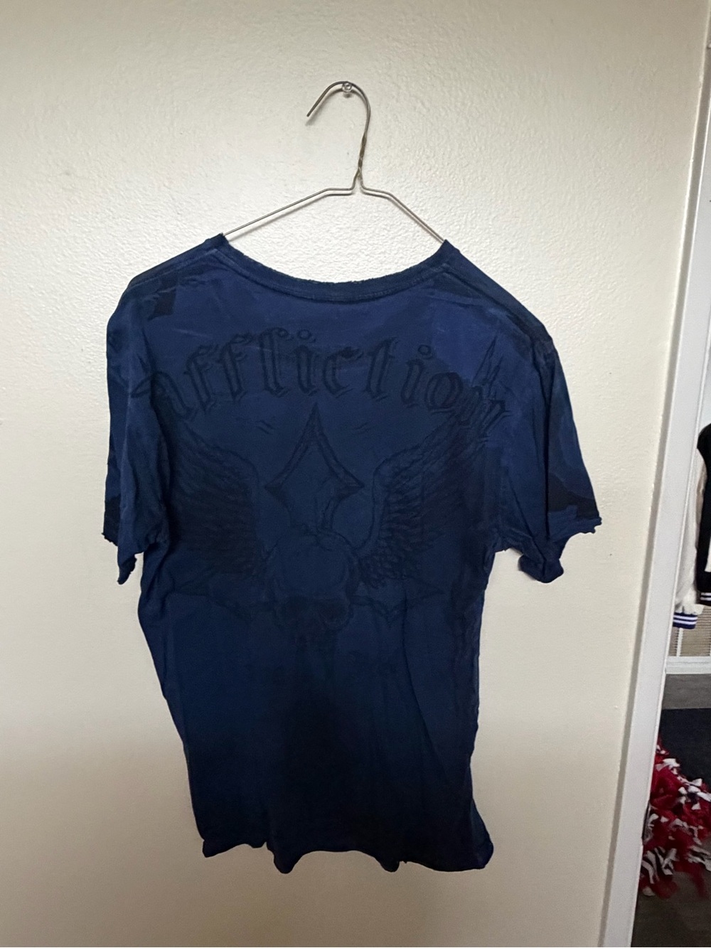 Affliction Dark Navy Tonal Graphic Short Sleeve Tee